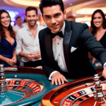 El juego de casino más popular: ruleta en vivo con crupier y jugadores emocionados en SportGana